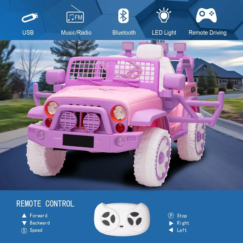 Battery-Powered 1-Seater Kids UTV with Remote Control and Bluetooth Music Magic Cars 3