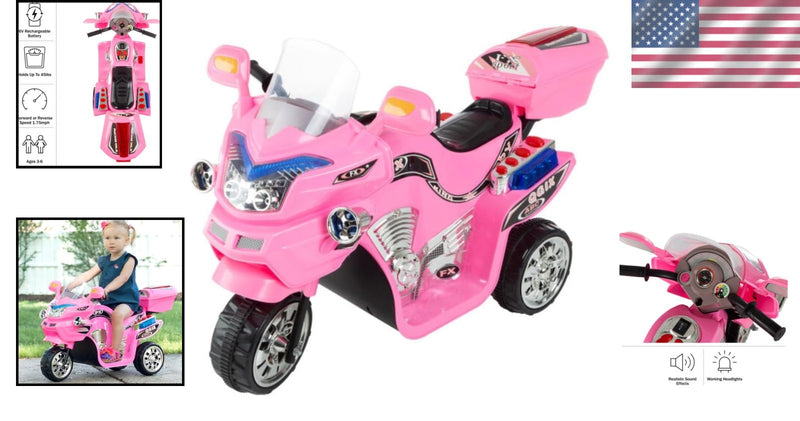 Battery-Powered 3-Wheel Pink Motorcycle Trike for Kids Safe and Stylish Ride Magic Cars 1