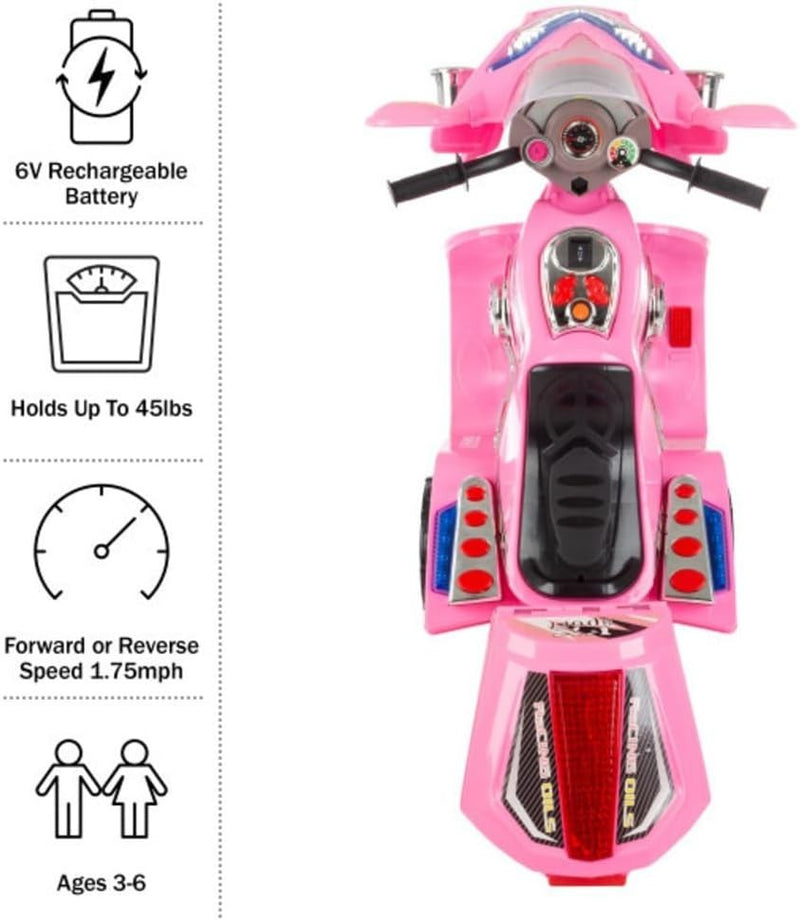 Battery-Powered 3-Wheel Pink Motorcycle Trike for Kids Safe and Stylish Ride Magic Cars 4