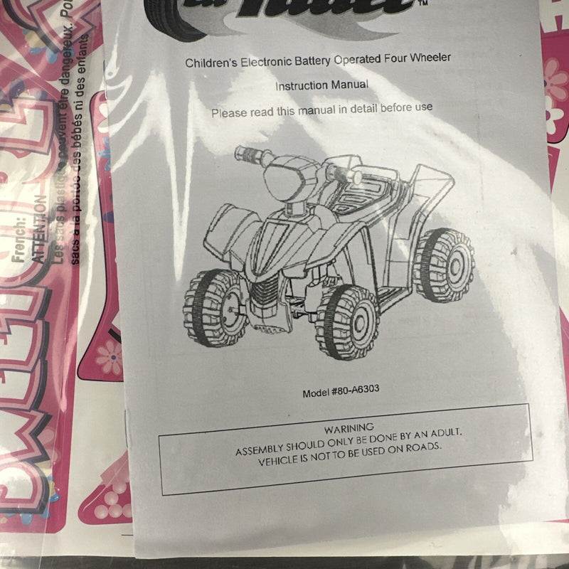 Electric Battery-Powered Pink 4-Wheeler ATV Ride-On Toy for Kids Magic Cars 0