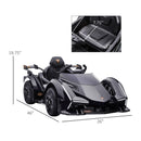 Battery-Powered Ride-On Toy with Remote Control and Suspension for Kids Ages 3-6, Black Magic Cars 2