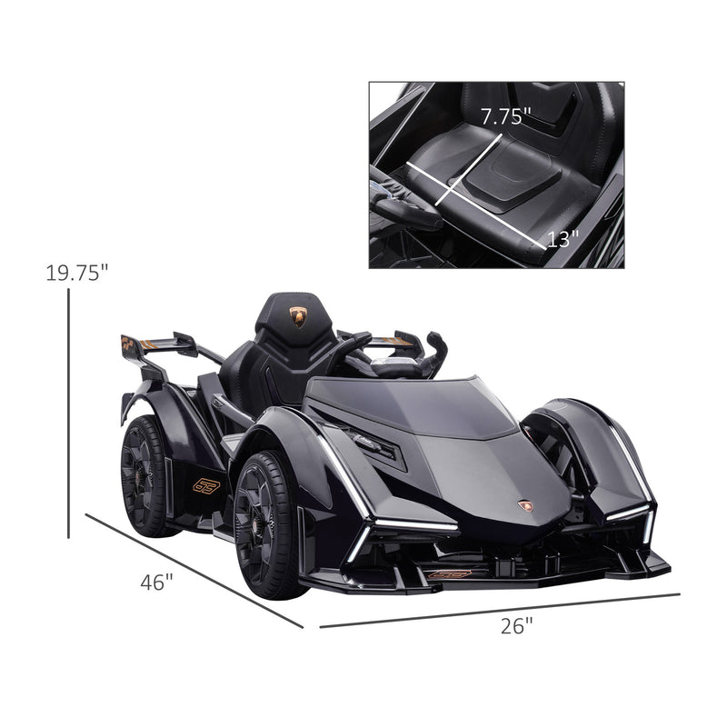 Battery-Powered Ride-On Toy with Remote Control and Suspension for Kids Ages 3-6, Black Magic Cars 2