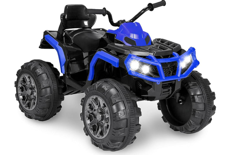 12V Battery-Powered Kids Electric Ride-On 4 Wheeler ATV Blue for Ages 3-6 Years Magic Cars 0