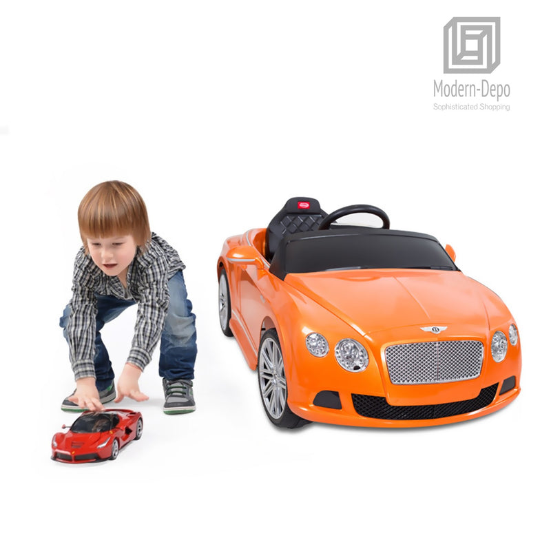 Kids 12V Ride-On Car with Remote Control in Orange Magic Cars 1