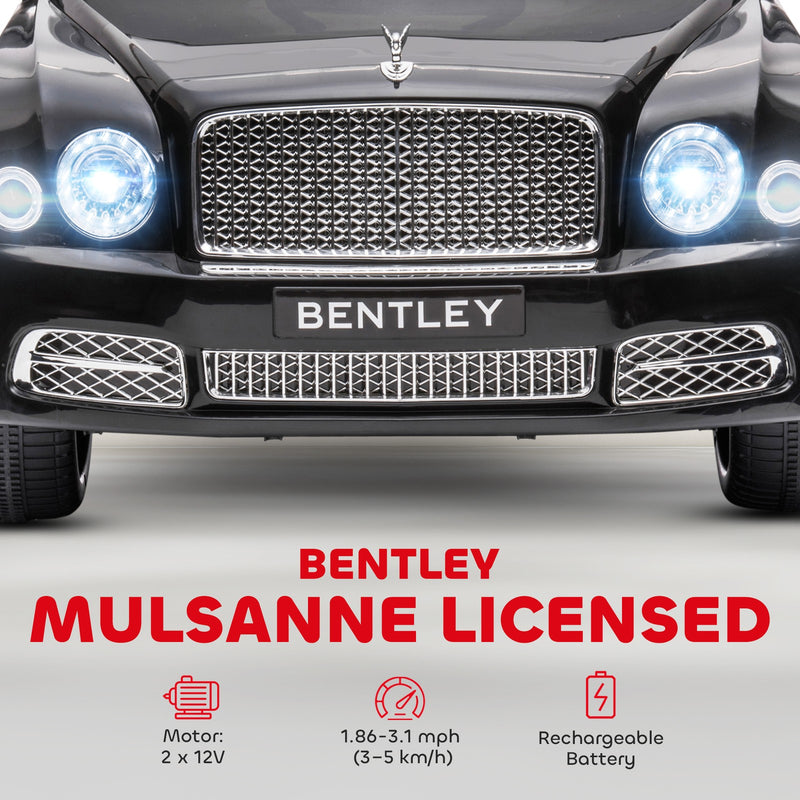 Licensed Bentley Mulsanne 12V Battery-Powered Electric Ride-On Car Black Magic Cars 4