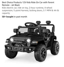 12V Jet Black Kids Ride-On Car with Parental Remote Control Magic Cars 4