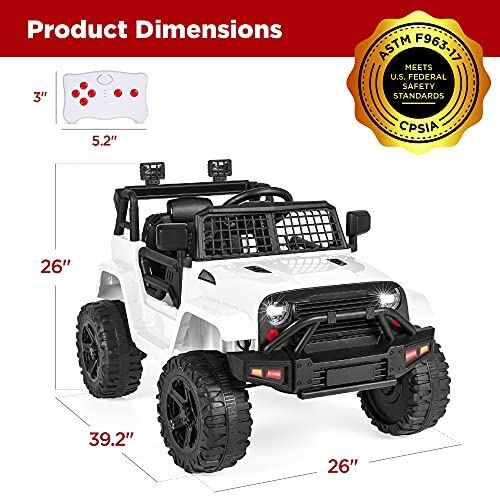 12V Kids Ride-On Truck Car with Parent Remote Control Spring Suspension Magic Cars 1