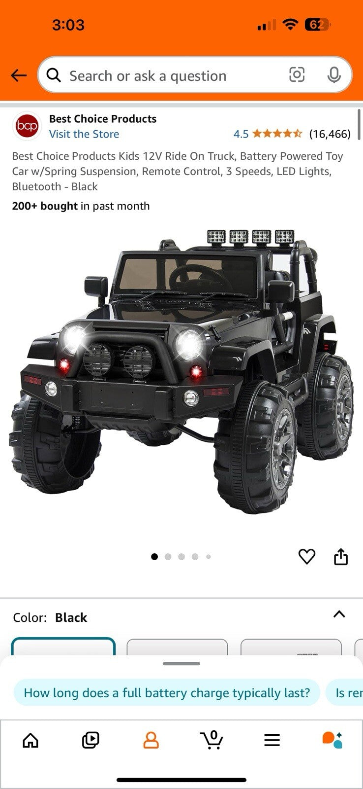 12V Kids Ride-On Truck Car SKY5506 Black Magic Cars 6