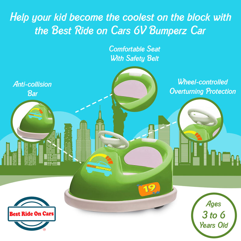 6-Volt Electric Ride-On Bumper Car for Kids - Green Magic Cars Variant 0