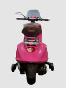 12V Pink Electric Ride-On Vespa Scooter Bike for Kids Ages 3-6 Magic Cars 3