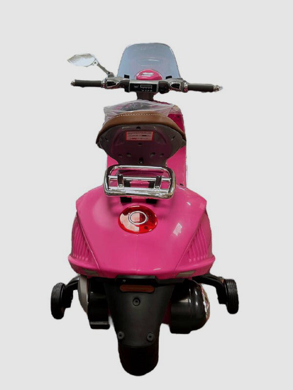 12V Pink Electric Ride-On Vespa Scooter Bike for Kids Ages 3-6 Magic Cars 3