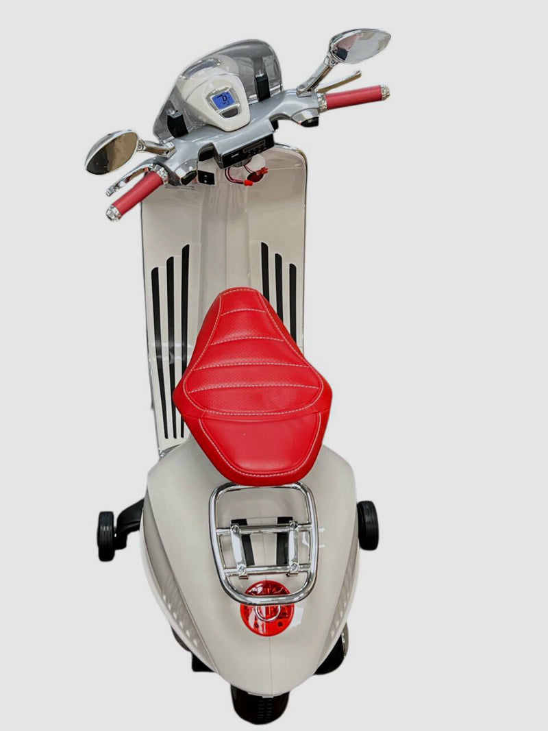 12V Electric Ride-On Vespa Scooter with Music for Kids Ages 3-6 Magic Cars 2