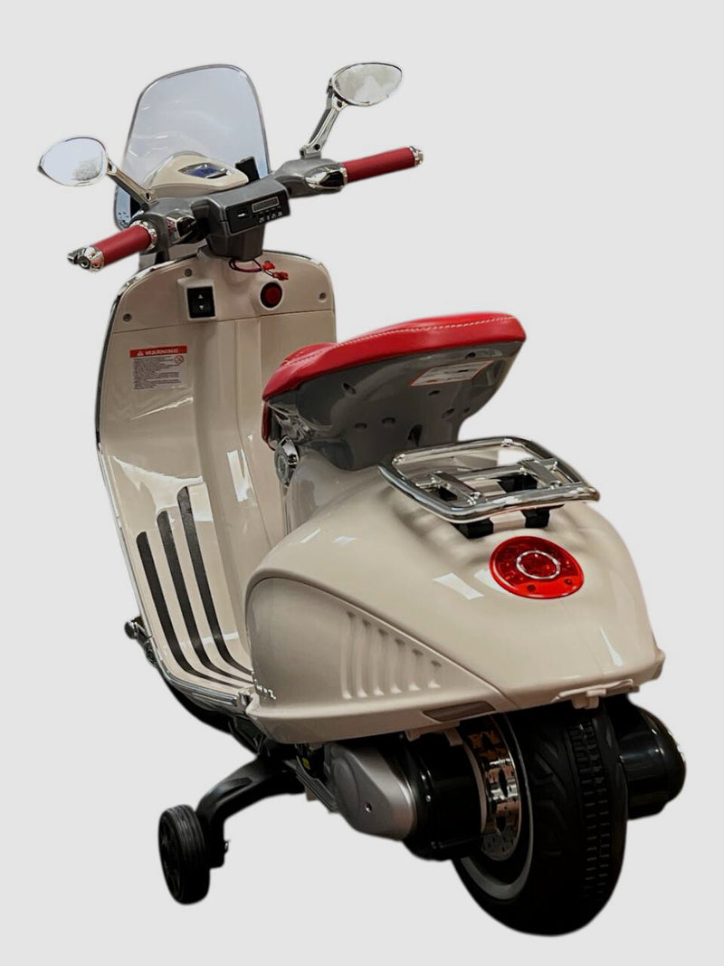 12V Electric Ride-On Vespa Scooter with Music for Kids Ages 3-6 Magic Cars 3