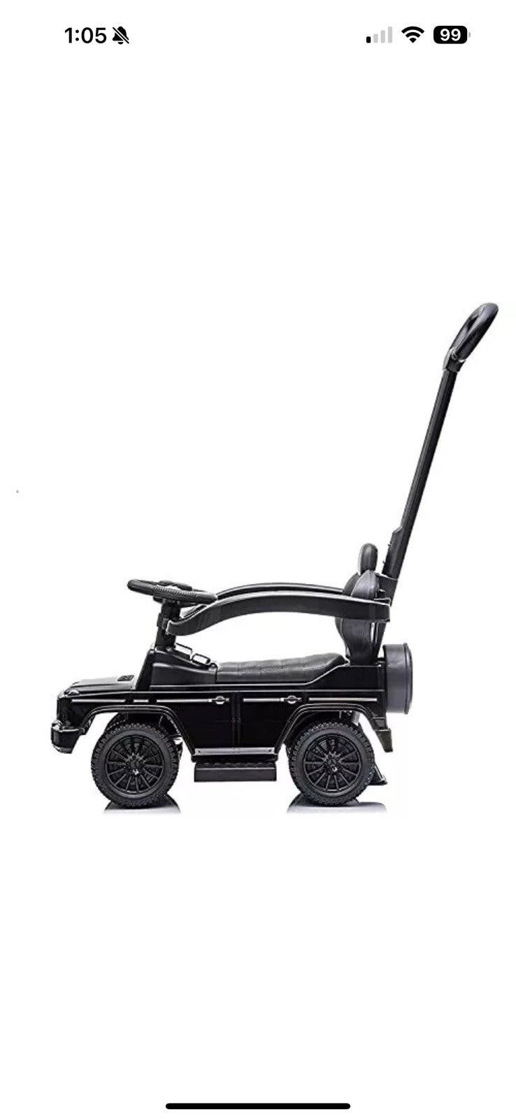 Mercedes Licensed 3-in-1 Kids Push Ride-On Car with Removable Safety Bars Magic Cars 1