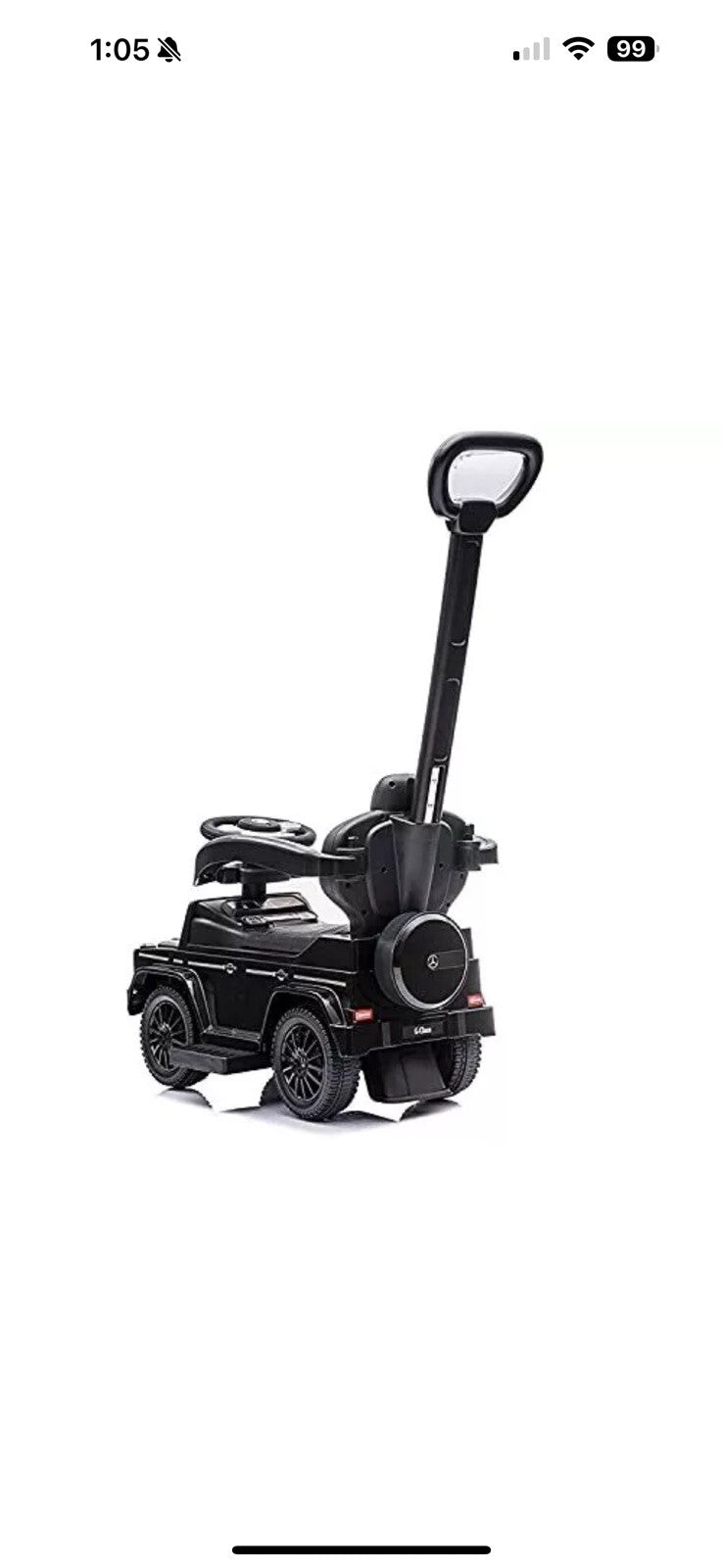 Mercedes Licensed 3-in-1 Kids Push Ride-On Car with Removable Safety Bars Magic Cars 2