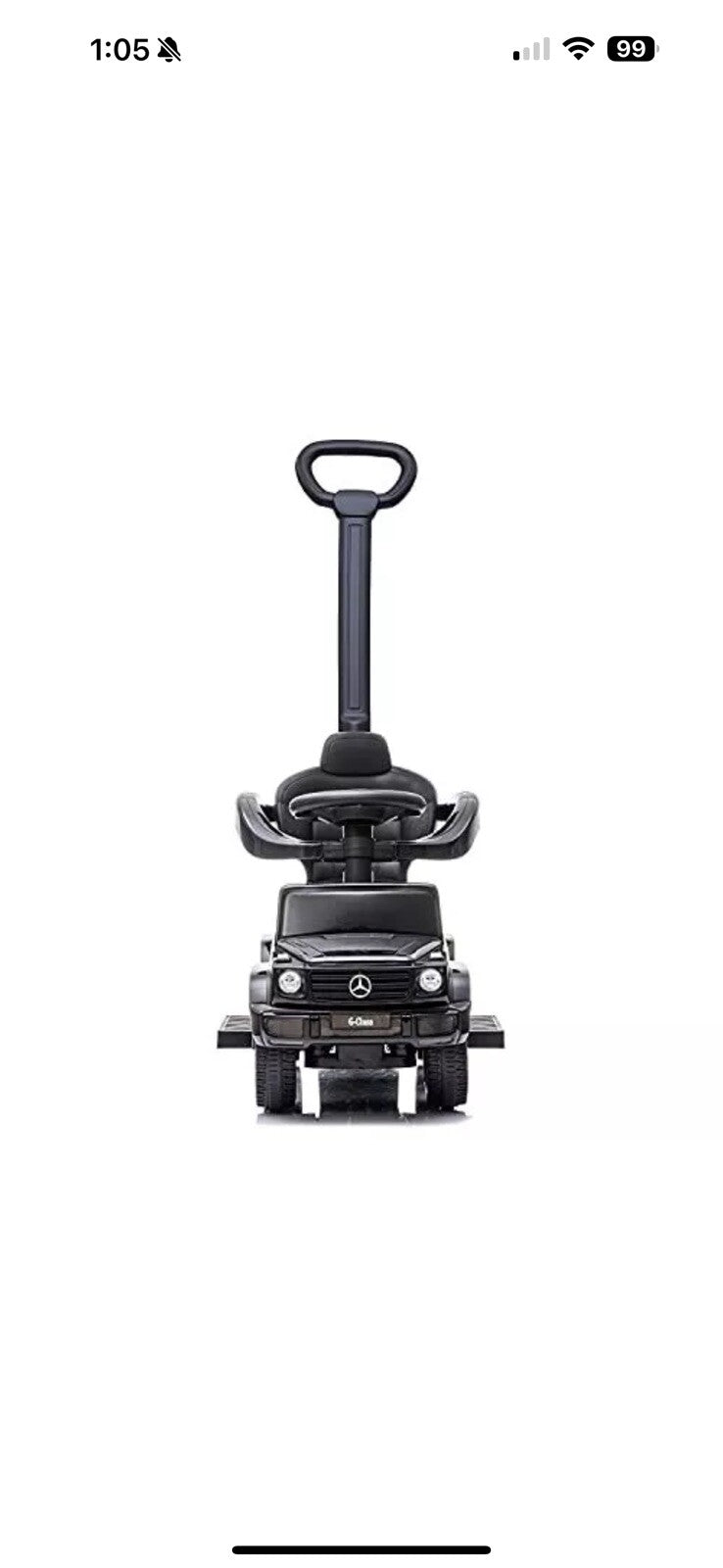 Mercedes Licensed 3-in-1 Kids Push Ride-On Car with Removable Safety Bars Magic Cars 5