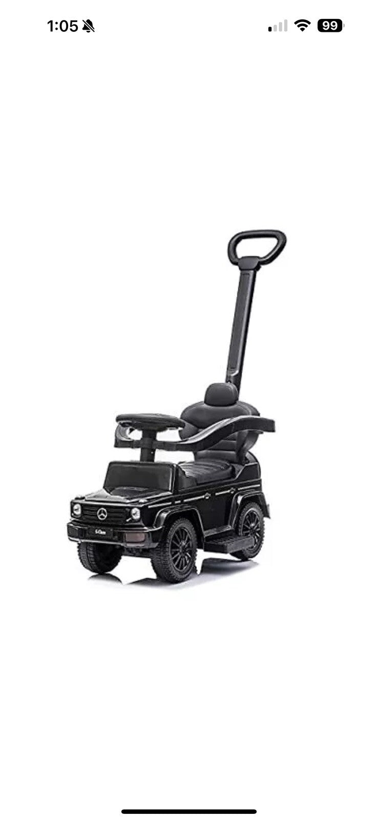 Mercedes Licensed 3-in-1 Kids Push Ride-On Car with Removable Safety Bars Magic Cars Variant 0