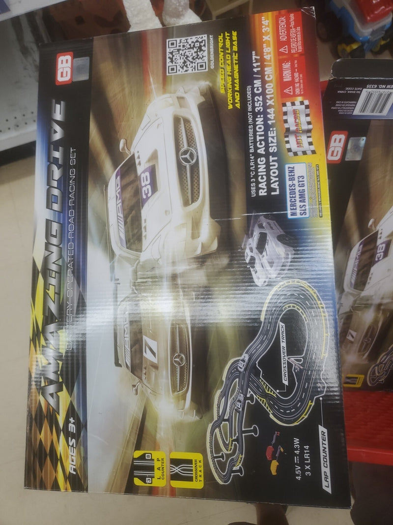 Electric Road Racing Toy Set with Loop and Chaser Featuring 2 Mercedes Cars Magic Cars Variant 0
