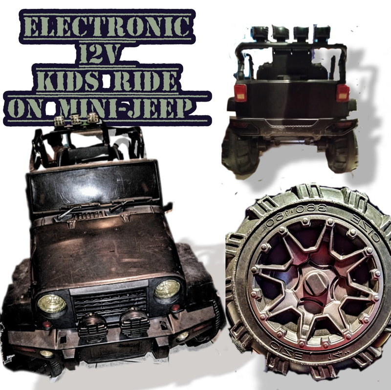 Black 12V 3-Speed Electric Kids Ride-On Jeep with Remote Control and Rechargeable Battery Magic Cars Variant 0