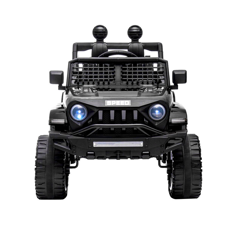 12V Black Kids Ride-On Truck with Remote Control, Power Wheels, and LED Lights Magic Cars 7