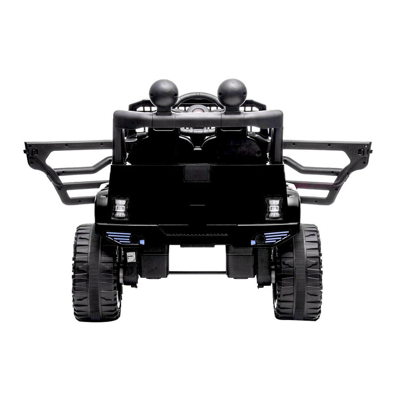 12V Black Kids Ride-On Truck with Remote Control, Power Wheels, and LED Lights Magic Cars 9