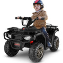 Black 12V Kids Electric Ride-On Off-Road ATV Quad Car Toy with 2 Speeds and LED Lights Magic Cars 1