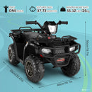 Black 12V Kids Electric Ride-On Off-Road ATV Quad Car Toy with 2 Speeds and LED Lights Magic Cars 6