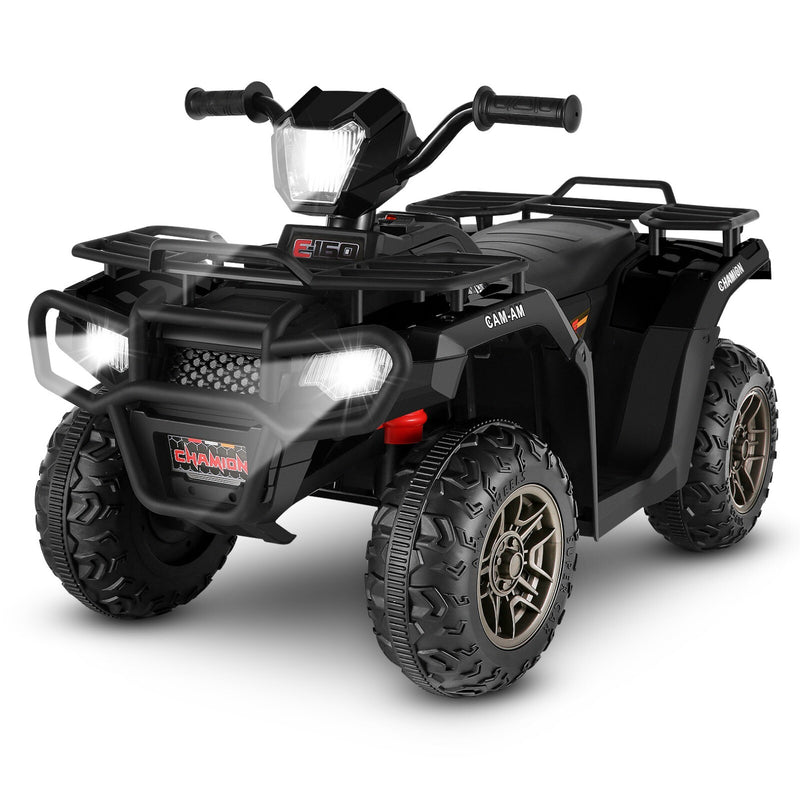 Black 12V Kids Electric Ride-On Off-Road ATV Quad Car Toy with 2 Speeds and LED Lights Magic Cars Variant 0