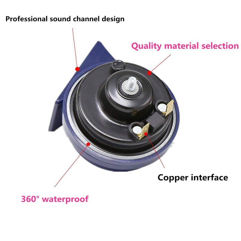 Black 140dB 12V Waterproof Car Air Horn with High and Low Tone and Mounting Bracket Magic Cars 2