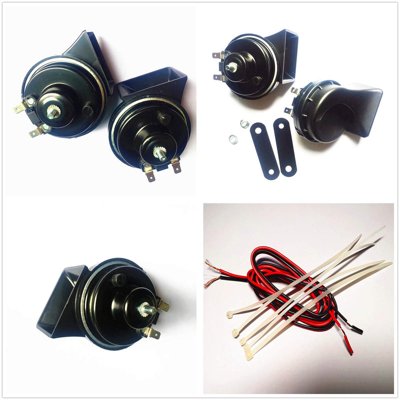 Black 140dB 12V Waterproof Car Air Horn with High and Low Tone and Mounting Bracket Magic Cars 4