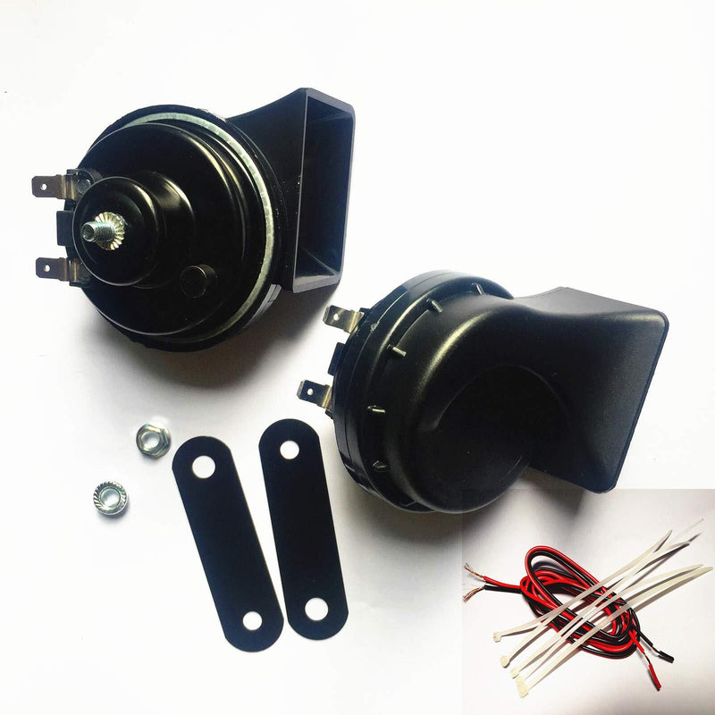 Black 140dB 12V Waterproof Car Air Horn with High and Low Tone and Mounting Bracket Magic Cars Variant 0