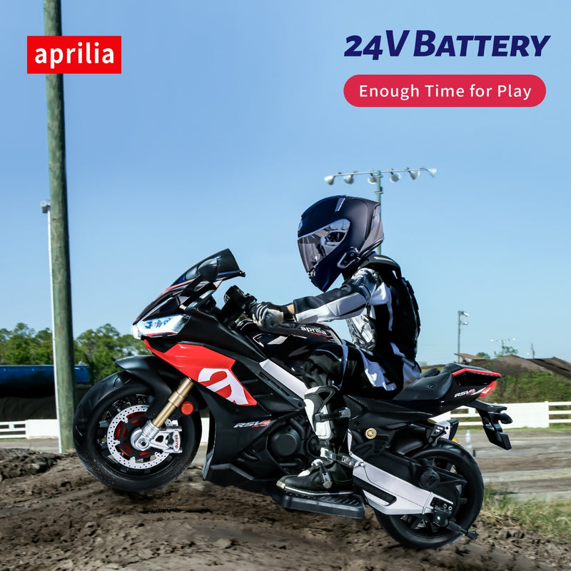 Black 24V Kids Electric Dirt Bike 12mph with 250W Motor and LED Lights Magic Cars 7