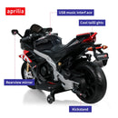 Black 24V Electric Kids Motorcycle with 6mph Throttle and Dual 75W Motors Magic Cars 2