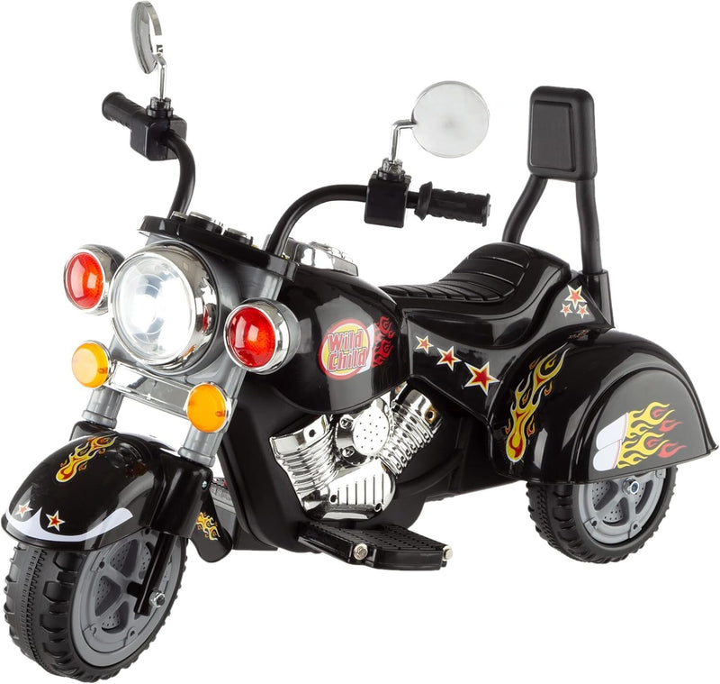Black 3-Wheel Chopper Ride-On Motorcycle for Kids Safe and Easy to Use Magic Cars 2