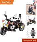 Black 3-Wheel Chopper Ride-On Motorcycle for Kids Safe and Easy to Use Magic Cars Variant 0