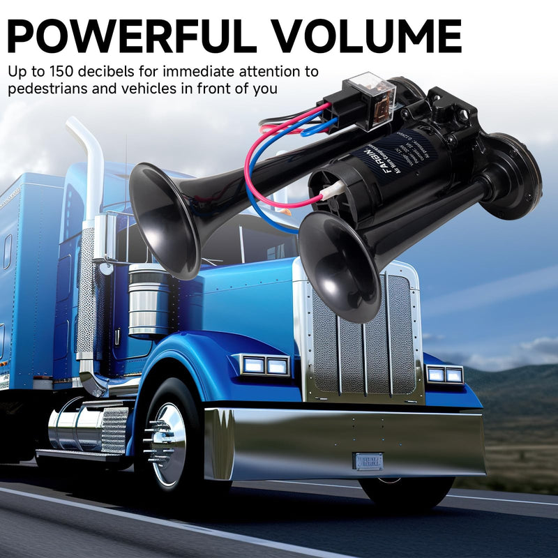 Black Air Horn for Trucks, Trains, and Cars with Loud Sound and Button Activation Magic Cars 6
