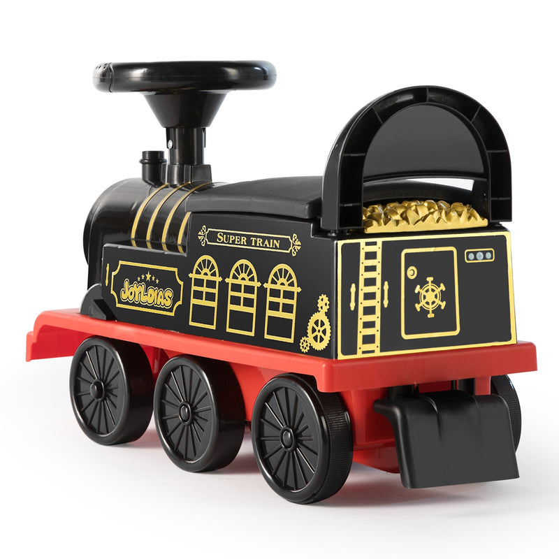 6V Electric Ride-On Train for Kids Ages 1-3 with Storage and Lights, Black/Blue Magic Cars 11