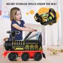 6V Electric Ride-On Train for Kids Ages 1-3 with Storage and Lights, Black/Blue Magic Cars 7