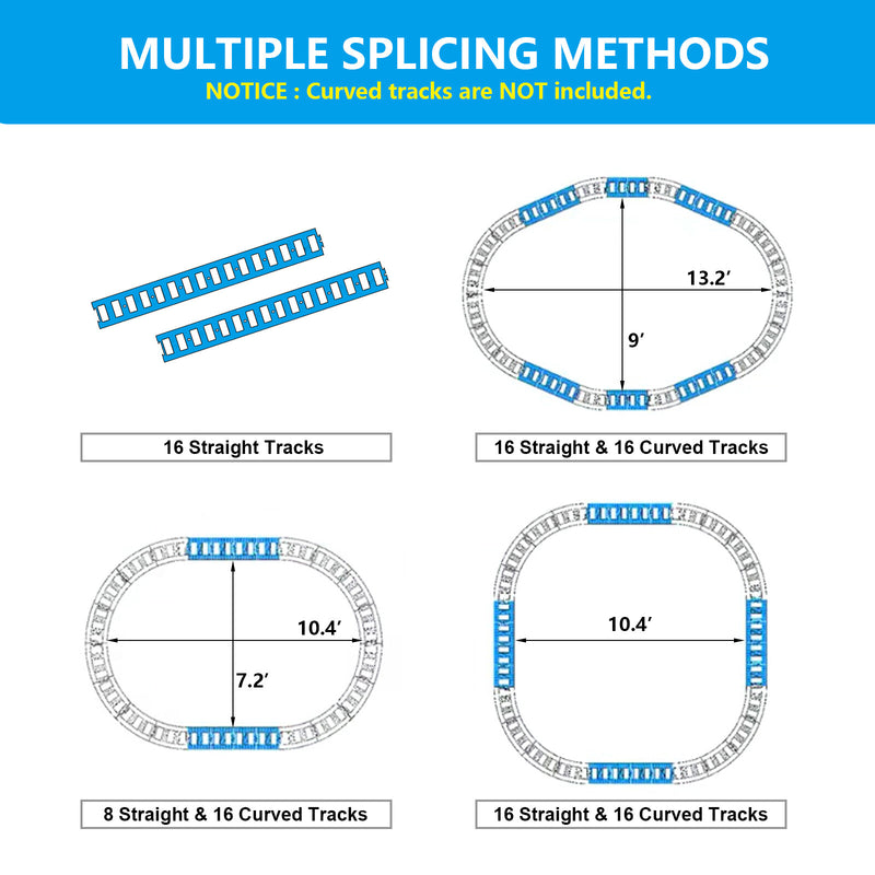 Electric 6V Kids Ride-On Train Car with Curved Tracks, Lights, and Music - Black/Blue Magic Cars 14