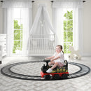 Electric 6V Kids Ride-On Train Car with Curved Tracks, Lights, and Music - Black/Blue Magic Cars 1
