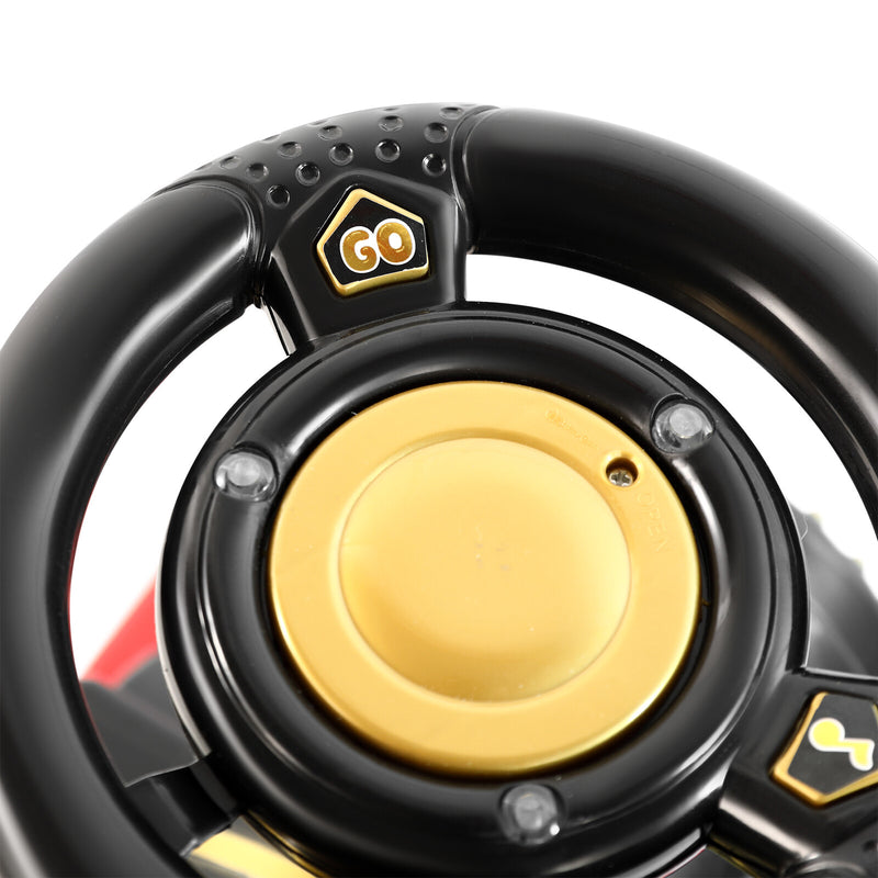 Electric 6V Kids Ride-On Train Car with Curved Tracks, Lights, and Music - Black/Blue Magic Cars 8