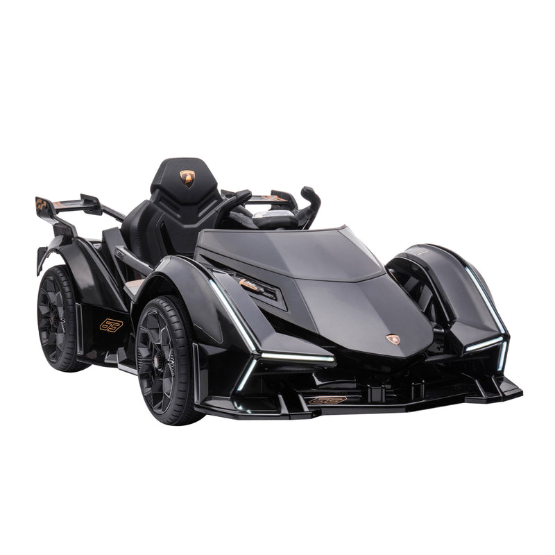 Black 12V Lamborghini GT Battery-Powered Kids Ride-On Sports Car with Remote Control Magic Cars 0