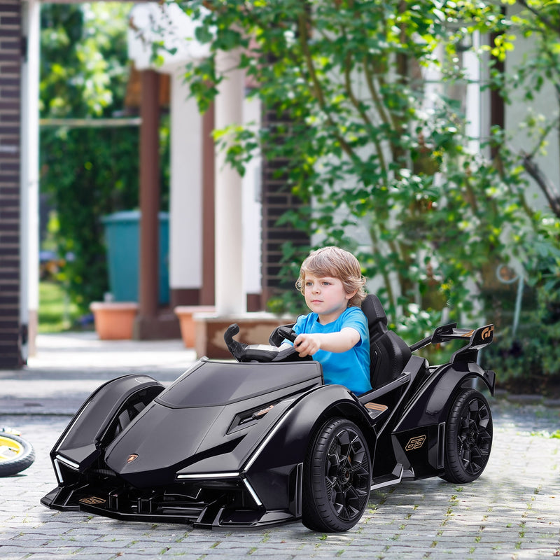 Black 12V Lamborghini GT Battery-Powered Kids Ride-On Sports Car with Remote Control Magic Cars 1