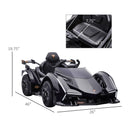 12V Black Lamborghini-Style Battery-Powered Kids Ride-On Sports Car with Remote Magic Cars 2