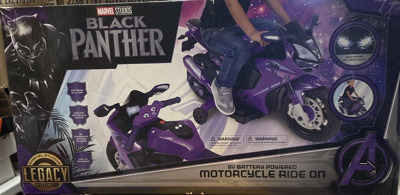 Black Panther 6V Battery-Powered Ride-On Motorcycle Marvel Legacy Collection New Magic Cars Variant 0