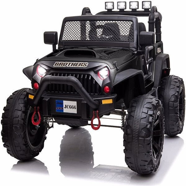 Black Battery-Powered Electric Ride-On Car for Kids with 2 Seats and Remote Control Magic Cars 0