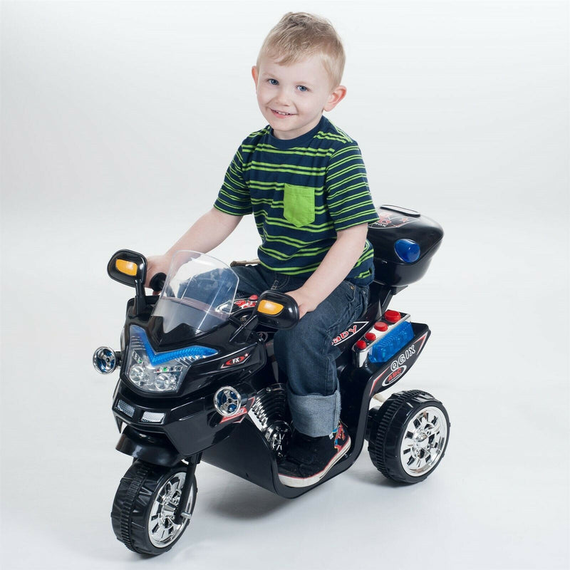Black Electric Ride-On Motorcycle Tricycle for Kids Magic Cars 1