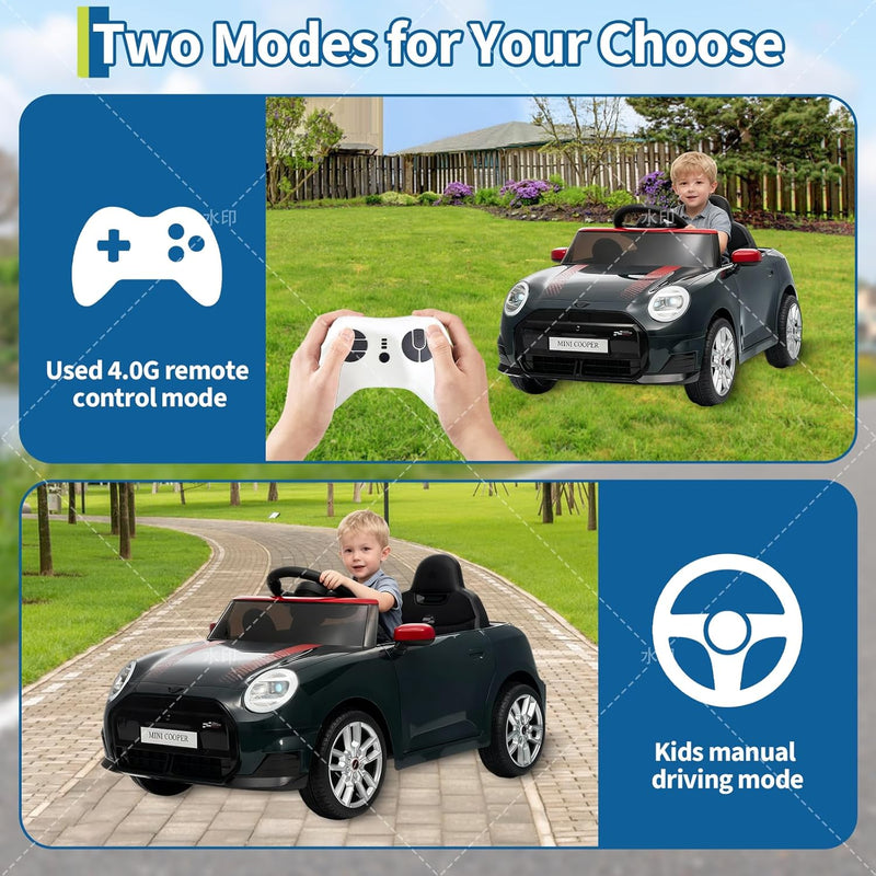Mini Cooper Ride Electric Car For Children W/Magic Cars® Wireless Pare