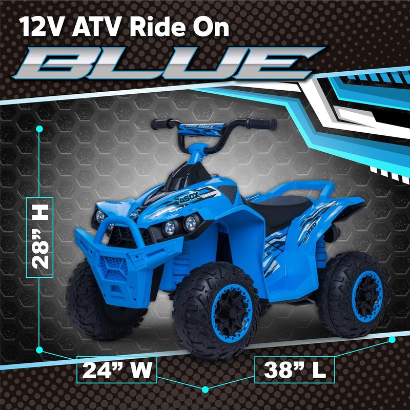 Blue 12V Electric Kids ATV Ride-On Quad with 77 lbs Weight Capacity Magic Cars 3