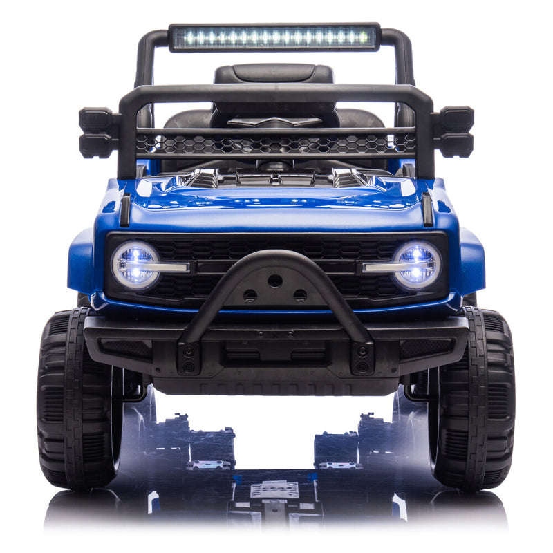 12V Blue Kids 6-Wheel Electric Ride-On Jeep Truck with Remote, LED Lights, and Bluetooth Magic Cars 11